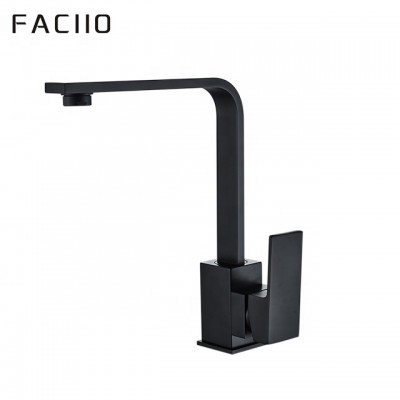 FACIIO wholesale luxury single hand gray kitchen sink faucet solid brass,hot cold water mixer tap kitchen faucet black