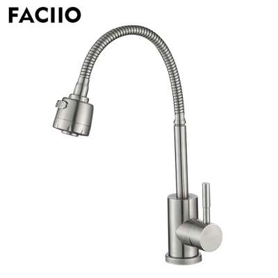 FACIIO kitchen room 304 stainless steel sink mixer brushed nickle universal tube sus304 faucet