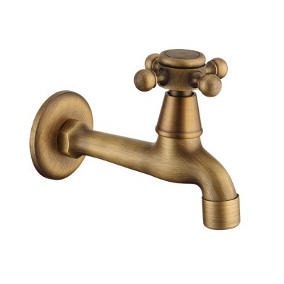 New style modern family cold water wall mount brass material golden vintage bathroom mixer faucets