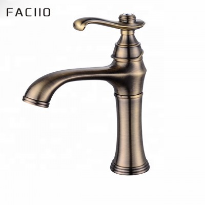 china hand wash bathroom deck mounted single handle face faucet brass hot and cold water taps mixer unique bronzed basin faucet