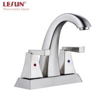 2020 Special Design Double Handle Bathroom Sink Faucet Brushed Nickel Vessel Waterfall 3-hole Basin Bath Mixer Tap