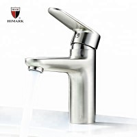 HIAMRK brushed nickel single handle bathroom wash basin faucet