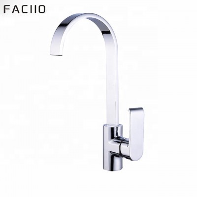 FACIIO silver kitchen tap faucet deck mounted copper brass luxury bathroom faucet single handle flexible kitchen sink faucet