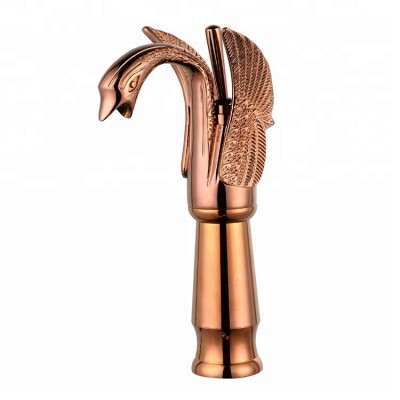 Basin waterfall faucet-luxury bathroom swan design washbasin brass faucet