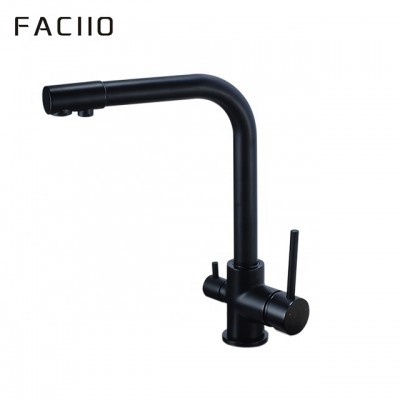 FACIIO wholesale family single hole 3 way stainless steel water filter faucet,mixer healthy drinking kitchen sink faucet