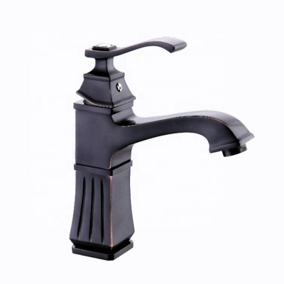 Fancy water tap Bathroom Mixer black and chrome single handle basin faucet